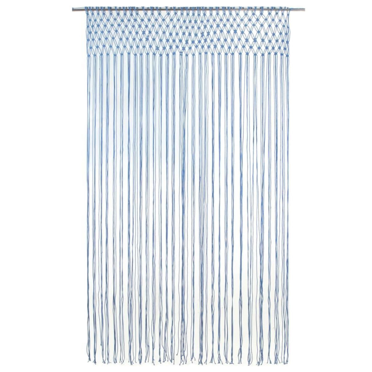 VIDAXL Rideau en macrame Bleu 140x240 cm Coton
