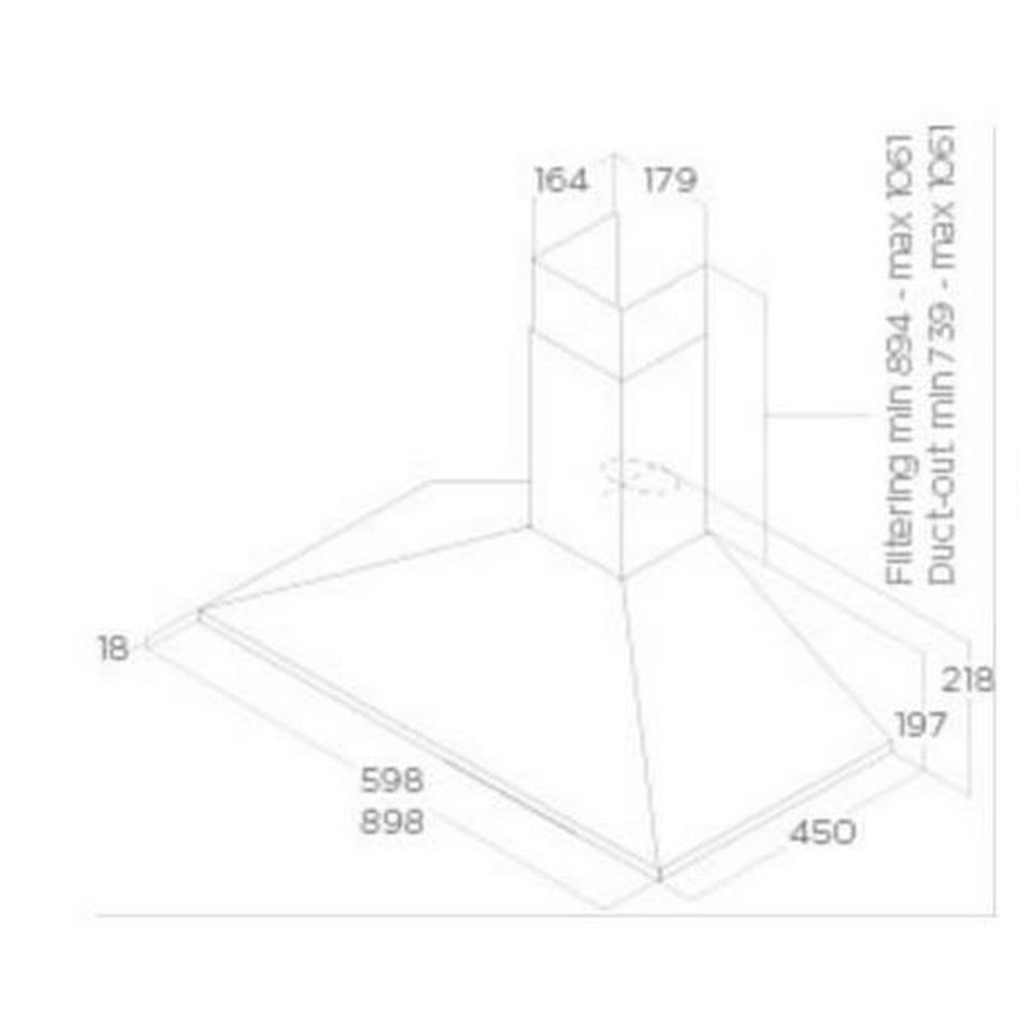 Voir la diapositive 3 : ELICA Hotte décorative murale 60cm 68db 395m3/h inox - prf0091761b
