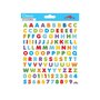  120 Autocollants - Alphabet & Chiffres - Multicolores