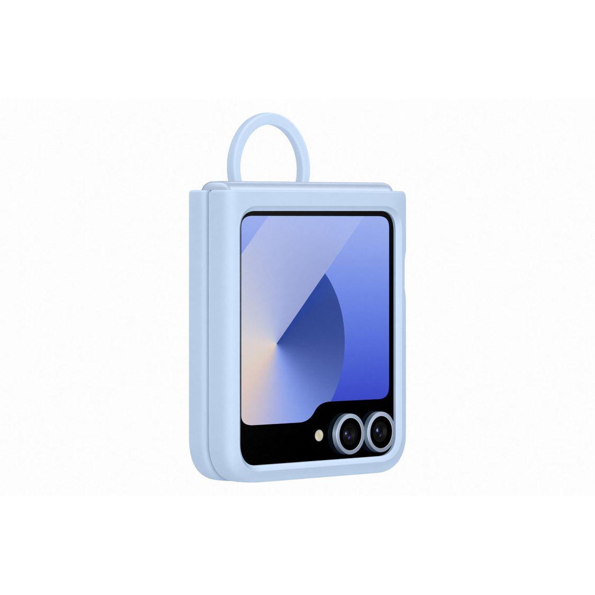 Voir la diapositive 3 : Samsung Coque Z Flip6 silicone Bleu avec anneau