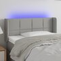 Voir la diapositive 1 : VIDAXL Tete de lit a LED Gris clair 83x16x78/88 cm Tissu