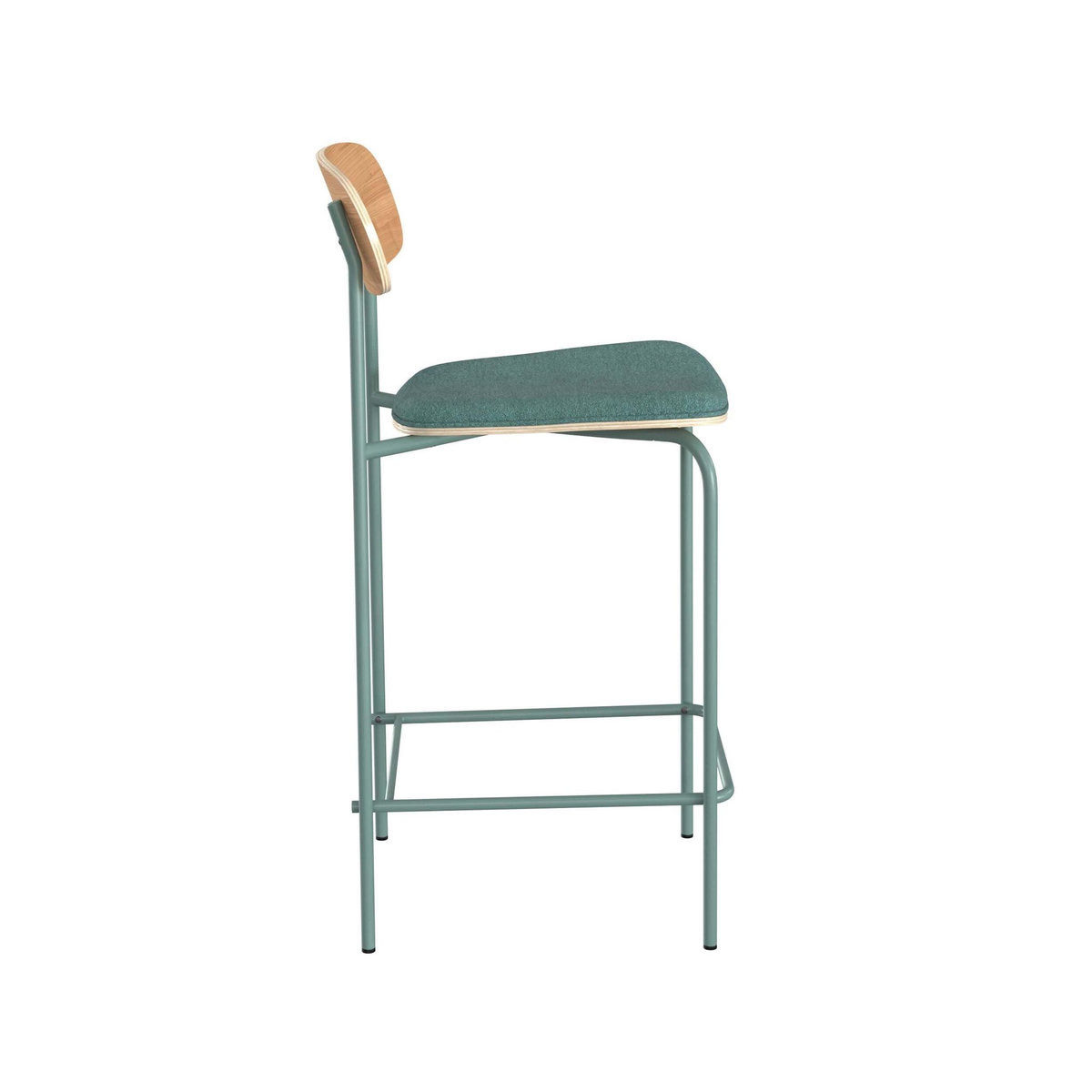 Rendez vous déco Lot de 2 chaises pour îlot central en tissu bleu canard 65 cm - Alba
