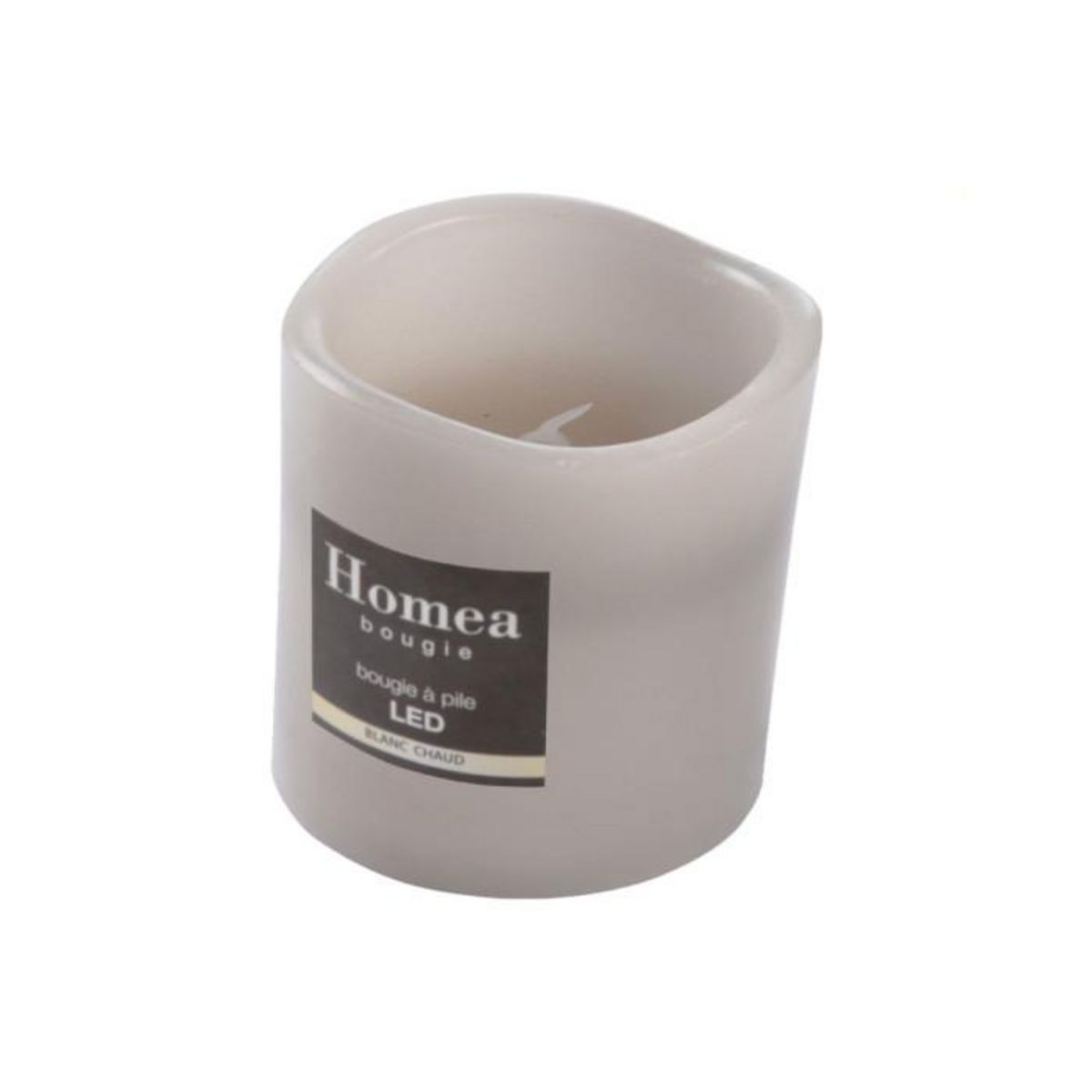 Paris Prix Bougie Pilier LED  Whisper  10cm Gris Clair