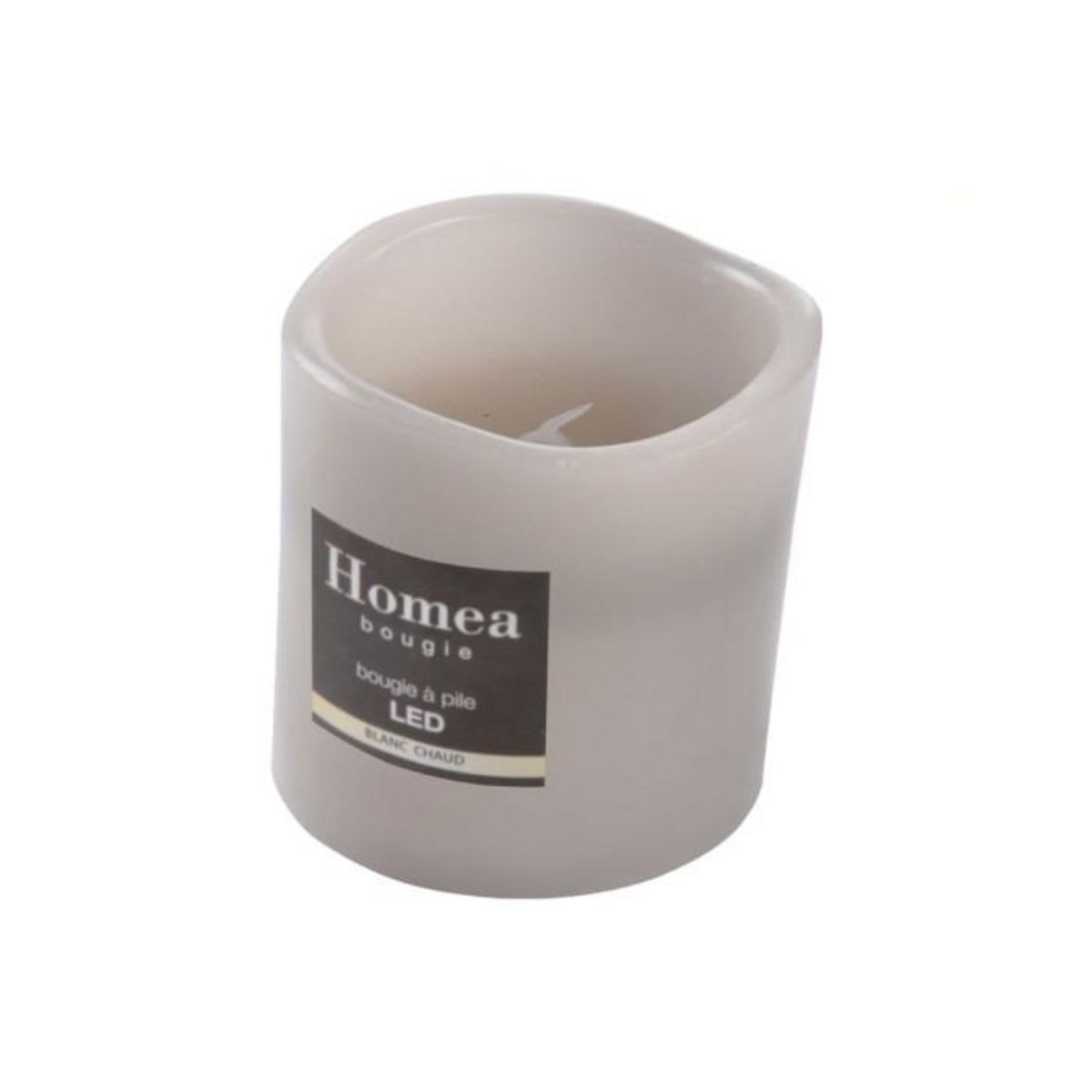 Paris Prix Bougie Pilier LED  Whisper  10cm Gris Clair