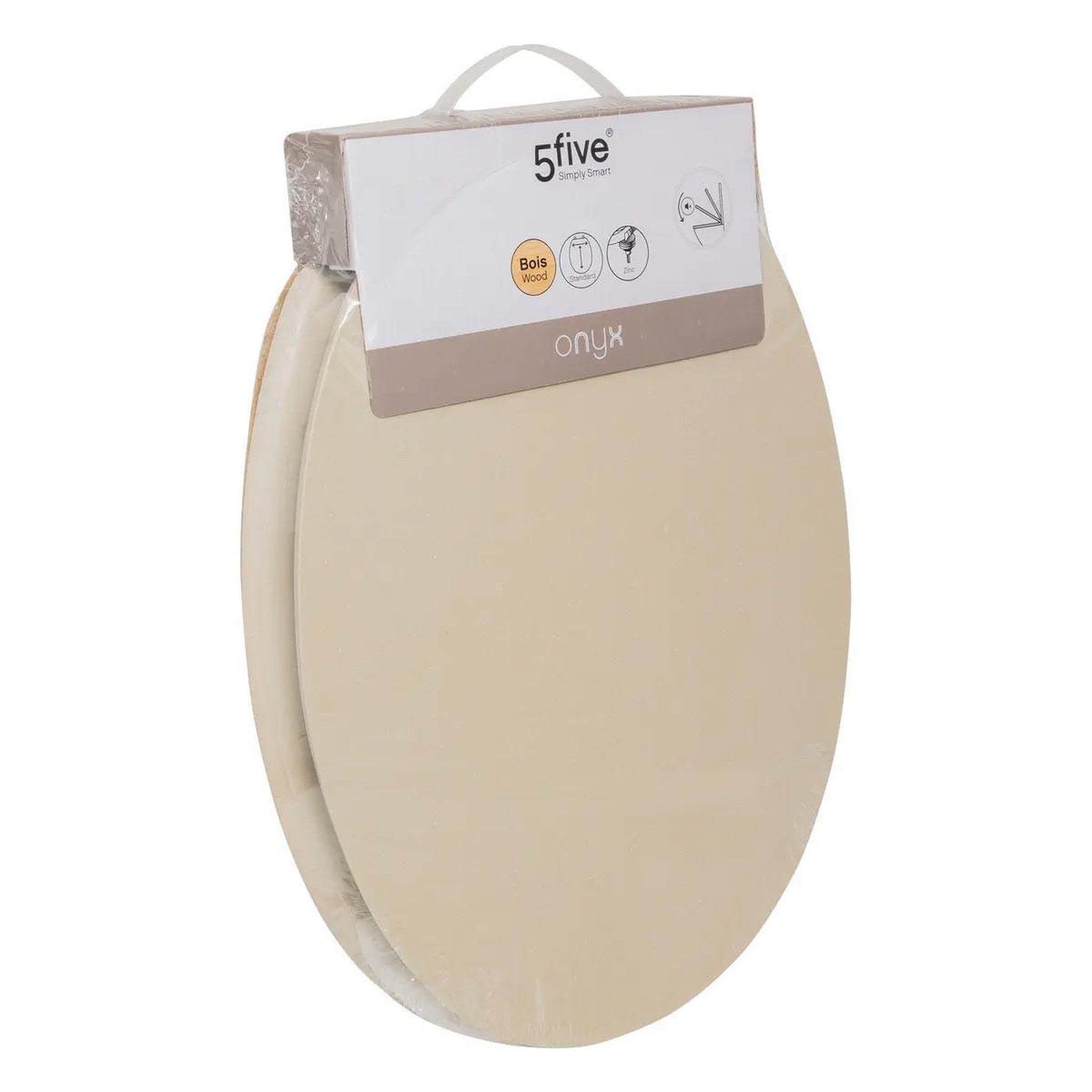 Voir la diapositive 5 : FIVE Abattant wc  onyx  49cm beige lin