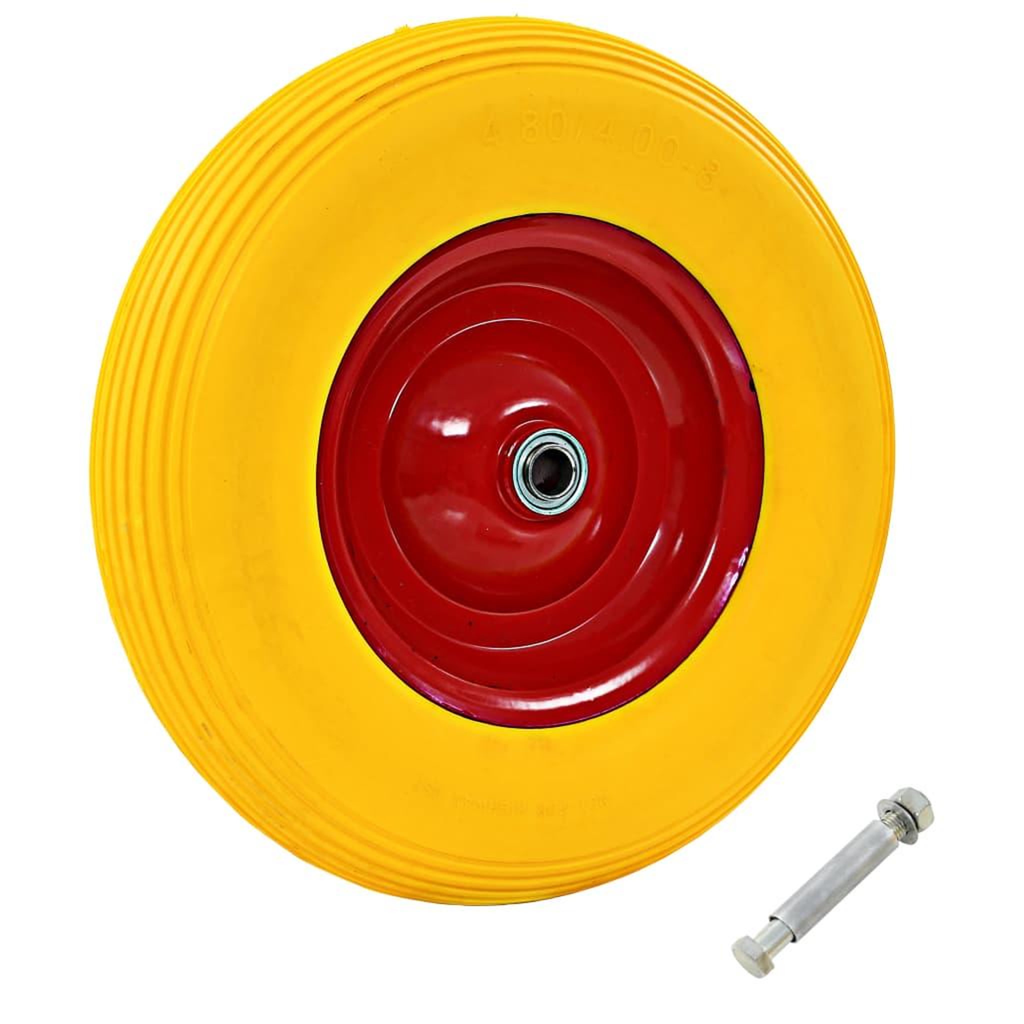 VIDAXL Roue pour brouette avec axe PU solide 4.00-8 390 mm