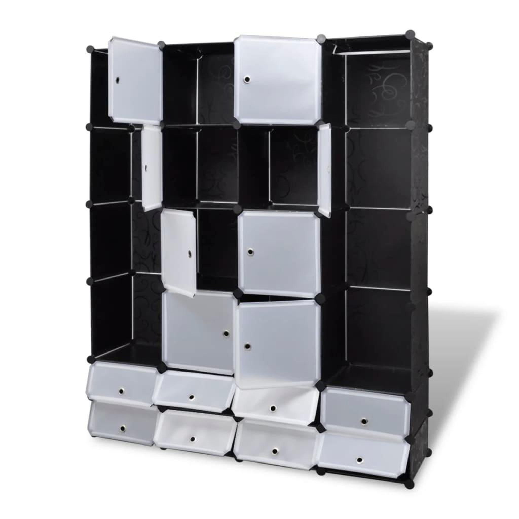 Voir la diapositive 3 : VIDAXL Armoire modulaire 18 compartiments Noir et blanc 37x146x180,5cm