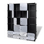 Voir la diapositive 3 : VIDAXL Armoire modulaire 18 compartiments Noir et blanc 37x146x180,5cm