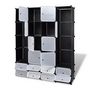 Voir la diapositive 3 : VIDAXL Armoire modulaire 18 compartiments Noir et blanc 37x146x180,5cm