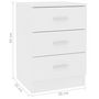 Voir la diapositive 6 : VIDAXL Table de chevet Blanc 38 x 35 x 56 cm Bois d'ingenierie