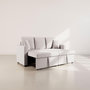Voir la diapositive 3 : BEST MOBILIER Cyrus - canapé droit 3 places convertible en velours côtelé