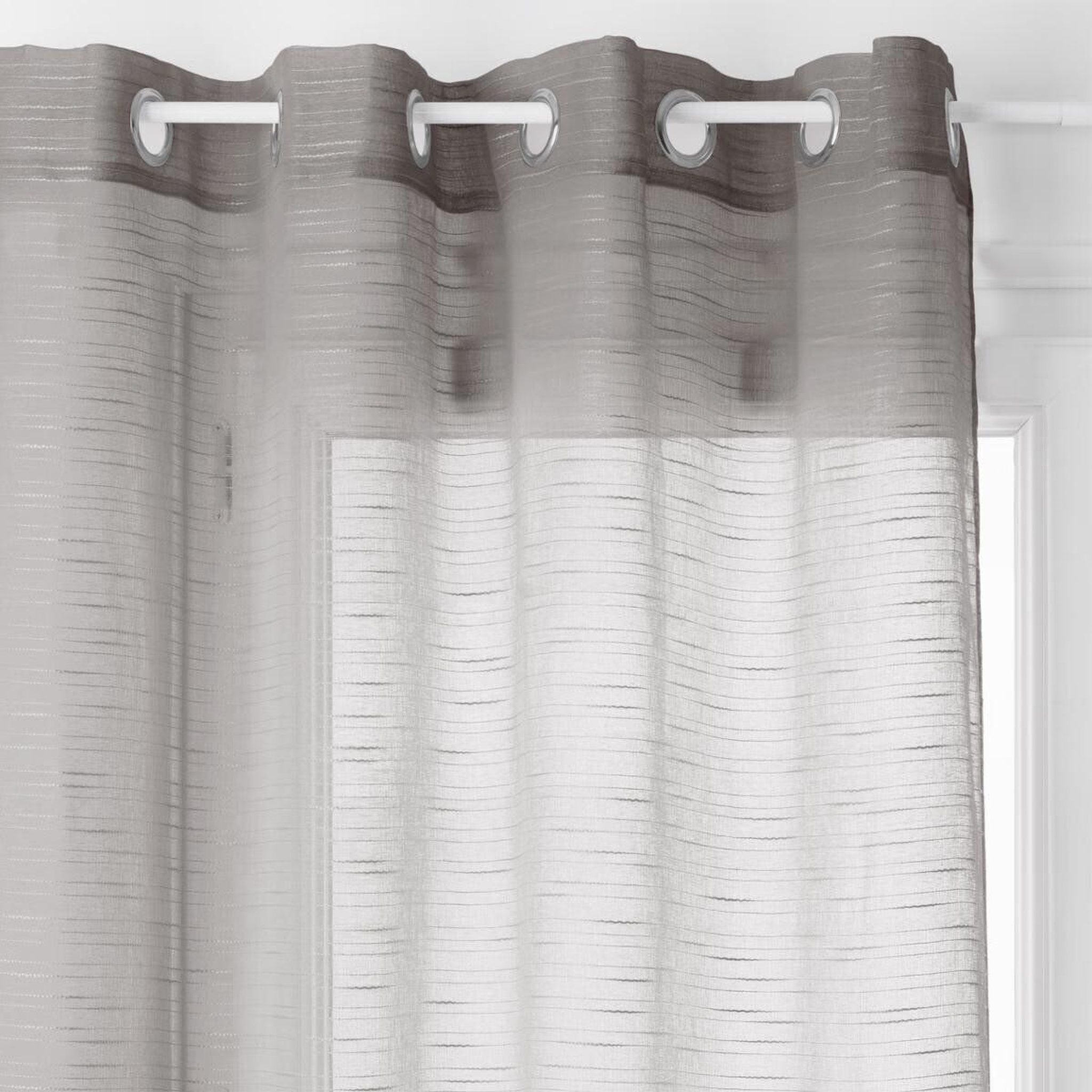 Voir la diapositive 2 : ATMOSPHERA Rideau voilage  sam  140x240cm gris