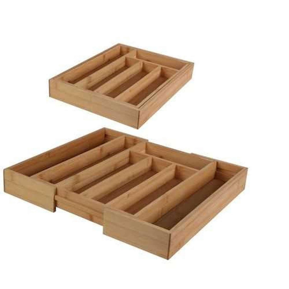 URBAN LIVING Range couverts extensible 7 compartiments en bambou