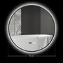 Voir la diapositive 3 : HOMCOM Miroir LED rond salle de bain Ø 70 cm - luminosité réglable, fonction anti-buée, tactile, affichage heure-température - métal noir