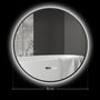 Voir la diapositive 3 : HOMCOM Miroir LED rond salle de bain Ø 70 cm - luminosité réglable, fonction anti-buée, tactile, affichage heure-température - métal noir