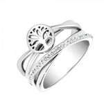 SC CRYSTAL Bague arbre de vie taille 54 SC Crystal ornée de cristaux scintillants. Coloris disponibles : Gris