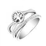 SC CRYSTAL Bague arbre de vie taille 54 SC Crystal ornée de cristaux scintillants. Coloris disponibles : Gris