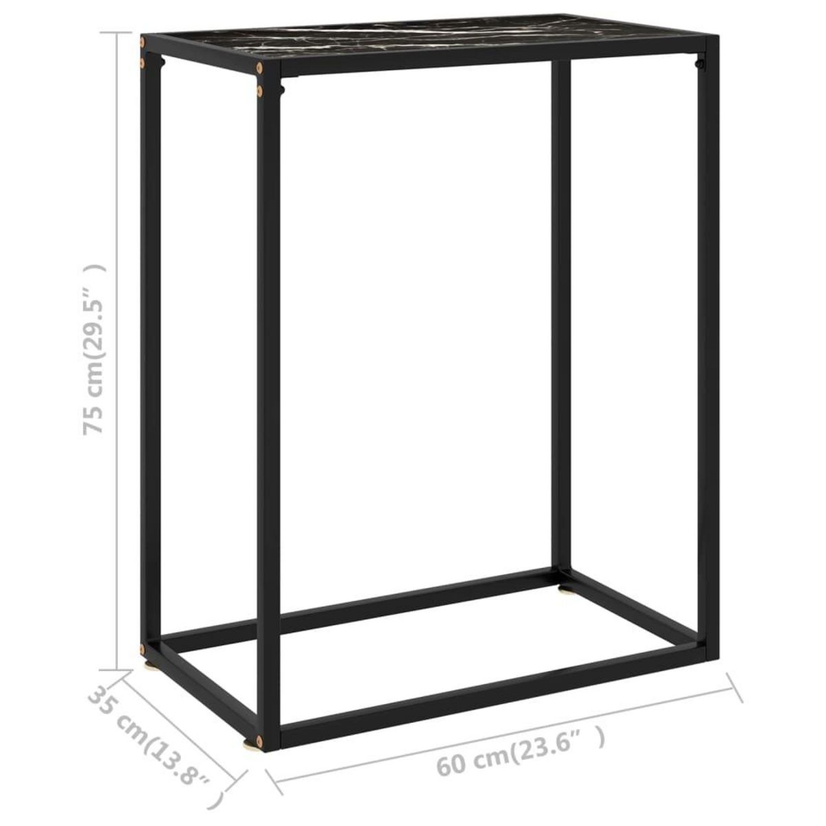 VIDAXL Table console Noir 60x35x75 cm Verre trempe