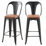 Voir la diapositive 1 : Rendez vous déco Lot de 2 chaises pour îlot central 68 cm noires et marron-Charly
