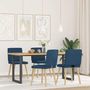 Voir la diapositive 2 : VIDAXL Chaises a manger lot de 4 bleu tissu