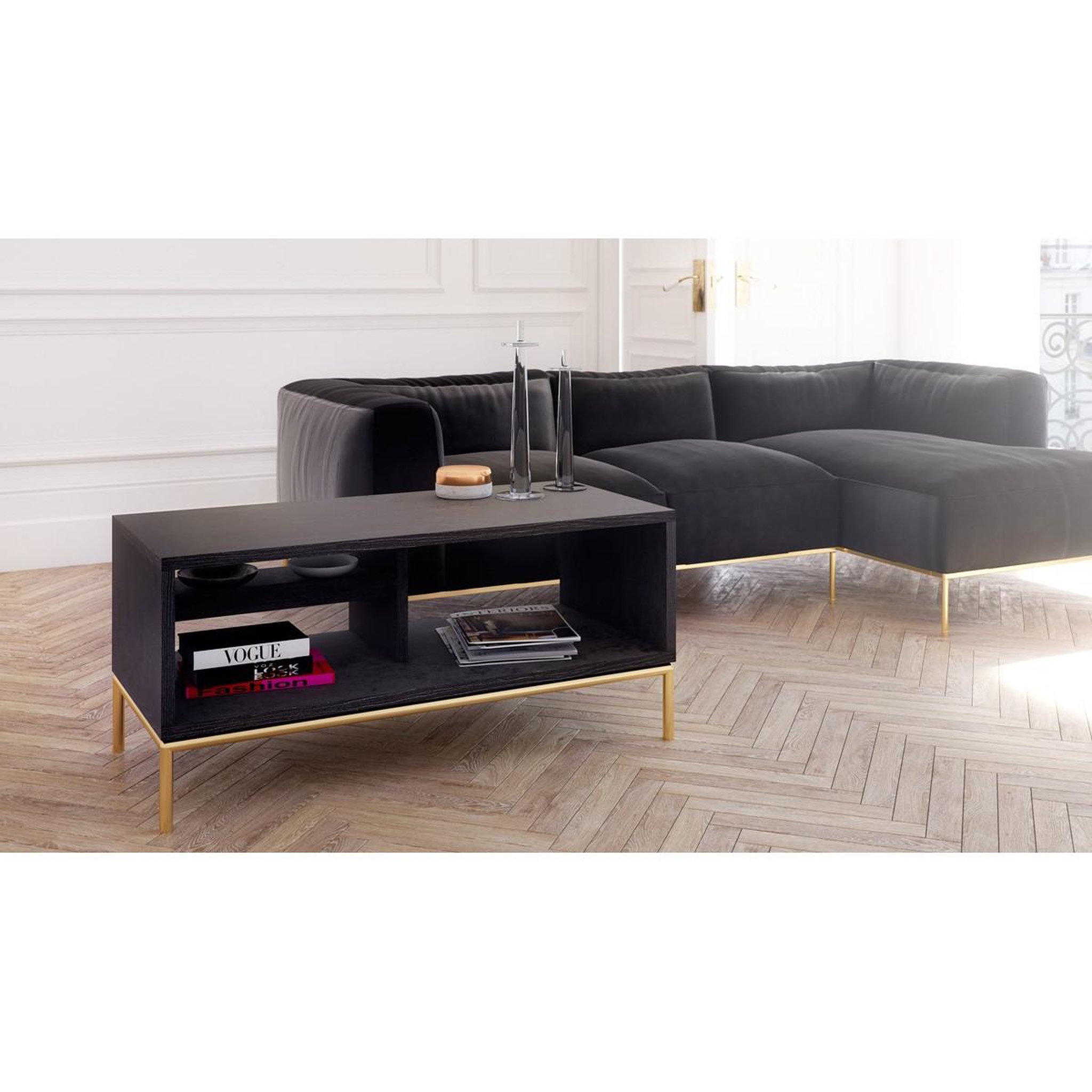 Voir la diapositive 5 : Paris Prix Table basse design  pimlico  100cm charbon