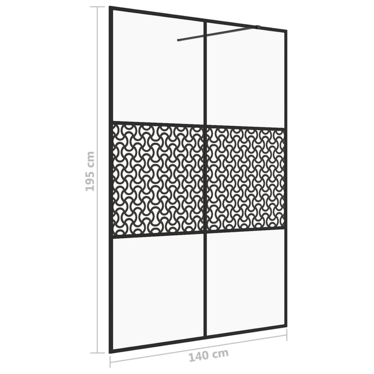 VIDAXL Paroi de douche avec verre ESG transparent 140x195 cm Noir
