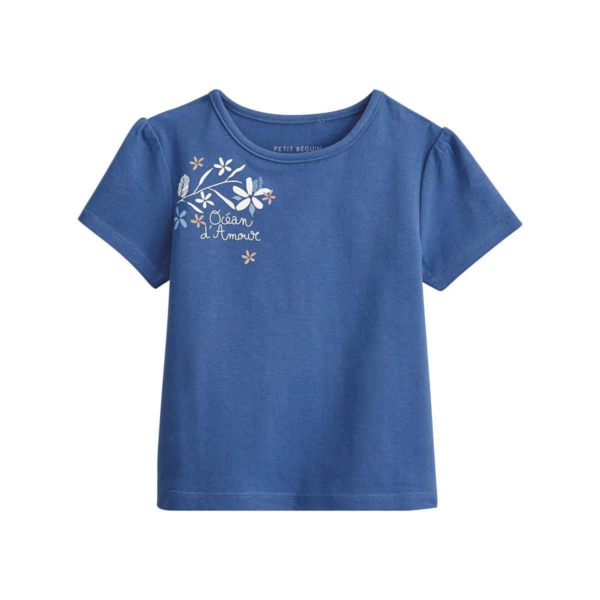 Petit Béguin Lot de 2 t-shirts bébé manches courtes Océan d'amour