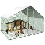 ID MARKET Enclos poulailler 6 m² parc grillagé 3x2 M acier galvanisé