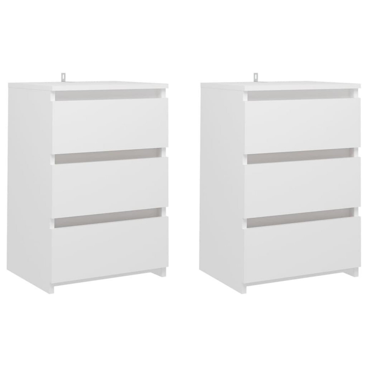VIDAXL Tables de chevet 2 pcs Blanc 40x35x62,5 cm Agglomere