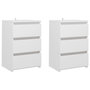 Voir la diapositive 2 : VIDAXL Tables de chevet 2 pcs Blanc 40x35x62,5 cm Agglomere