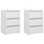Voir la diapositive 2 : VIDAXL Tables de chevet 2 pcs Blanc 40x35x62,5 cm Agglomere