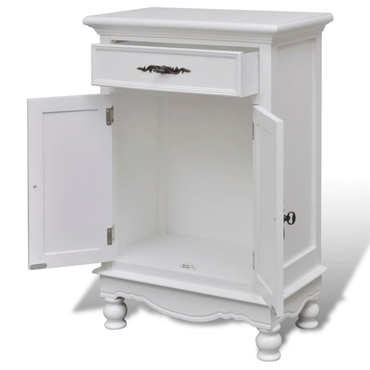 VIDAXL Armoire avec 2 portes et 1 tiroir Bois Blanc
