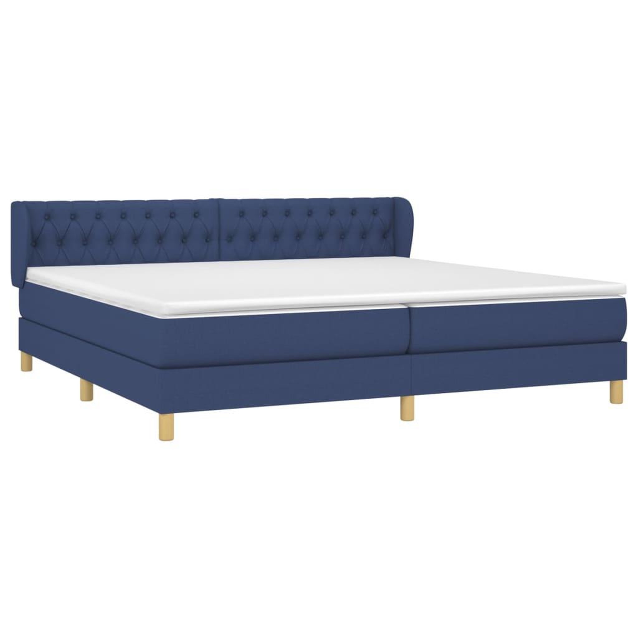 Voir la diapositive 3 : VIDAXL Sommier a lattes de lit avec matelas Bleu 200x200 cm Tissu