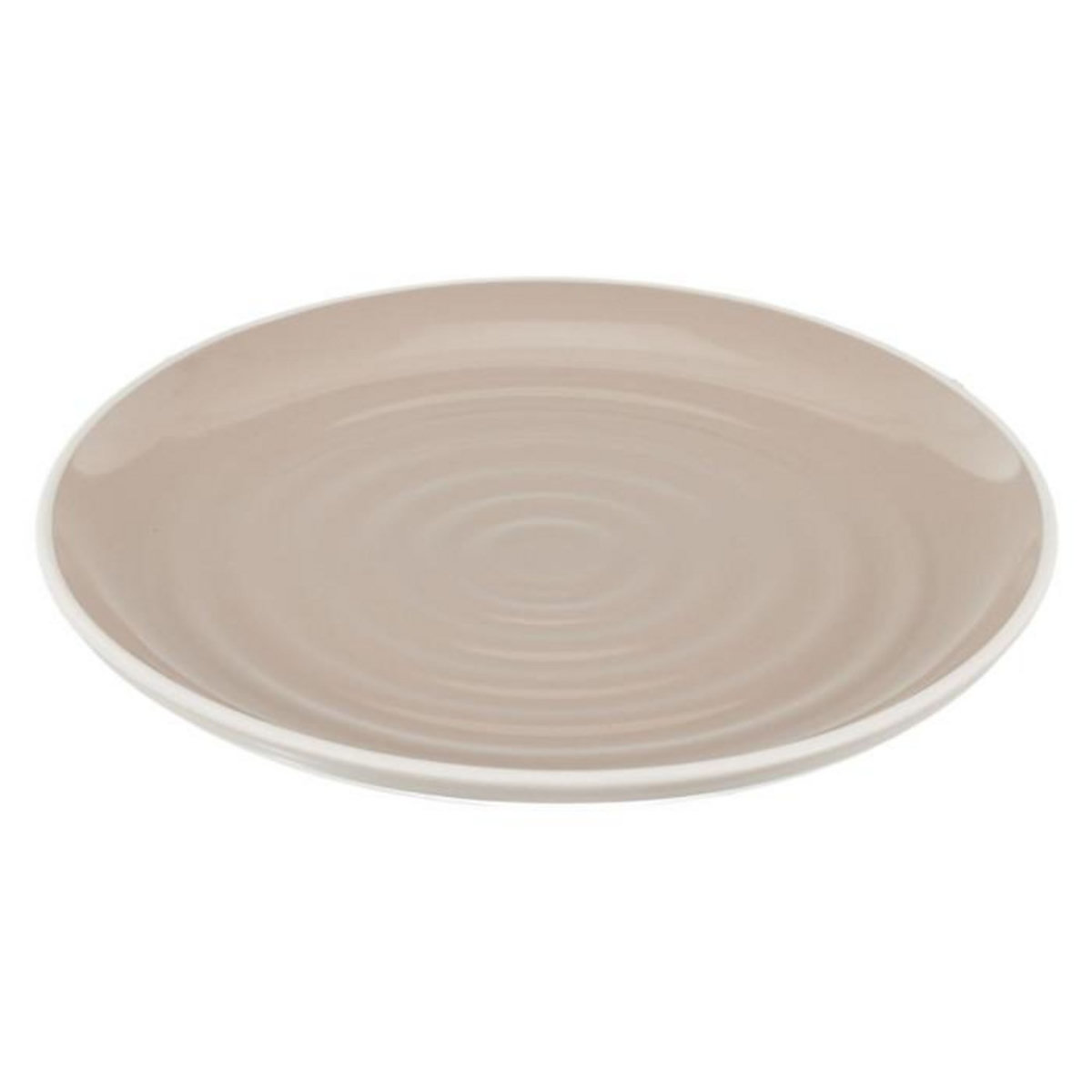 Paris Prix Lot de 6 Assiettes Plates  Bicolore Mania  27cm Beige