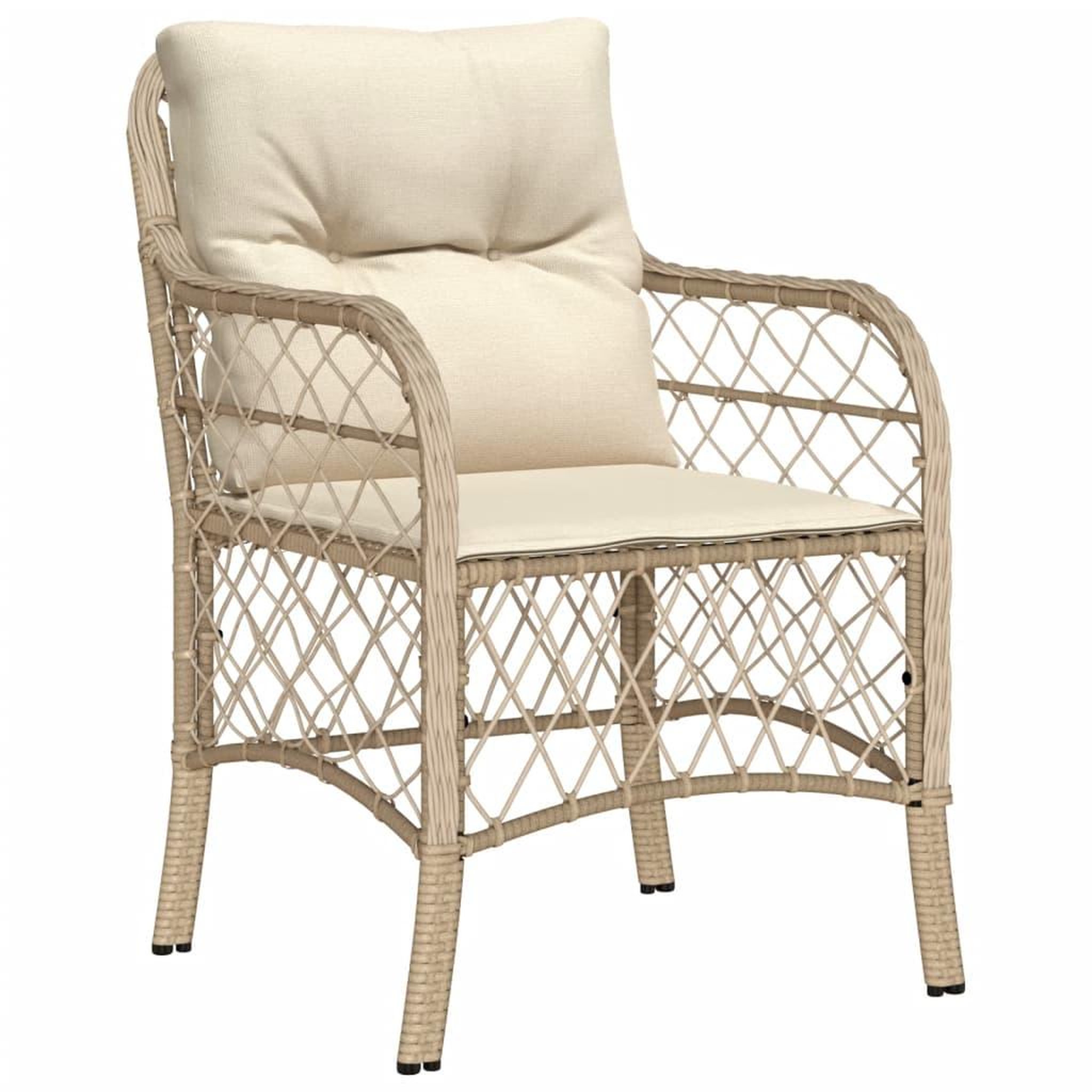 Voir la diapositive 4 : VIDAXL Chaises de jardin avec coussins lot de 2 beige resine tressee