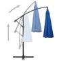 Voir la diapositive 4 : VIDAXL Parasol suspendu avec poteau bleu 3 m