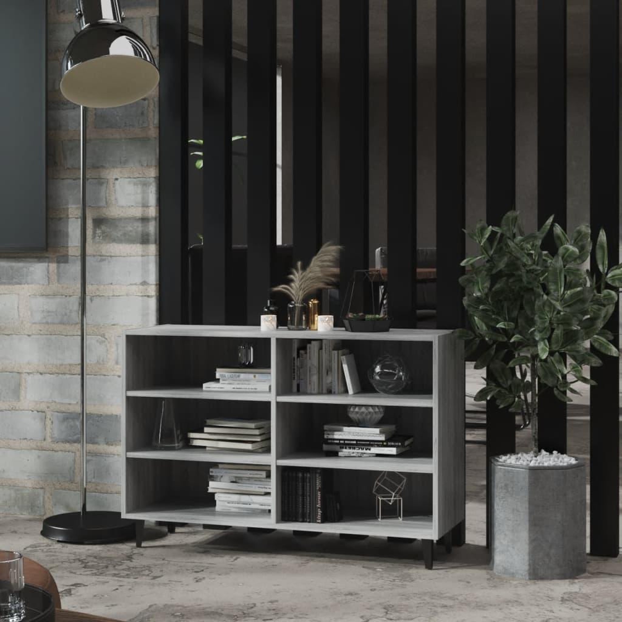 Voir la diapositive 1 : VIDAXL Buffet sonoma gris 103,5x35x70 cm bois d'ingenierie