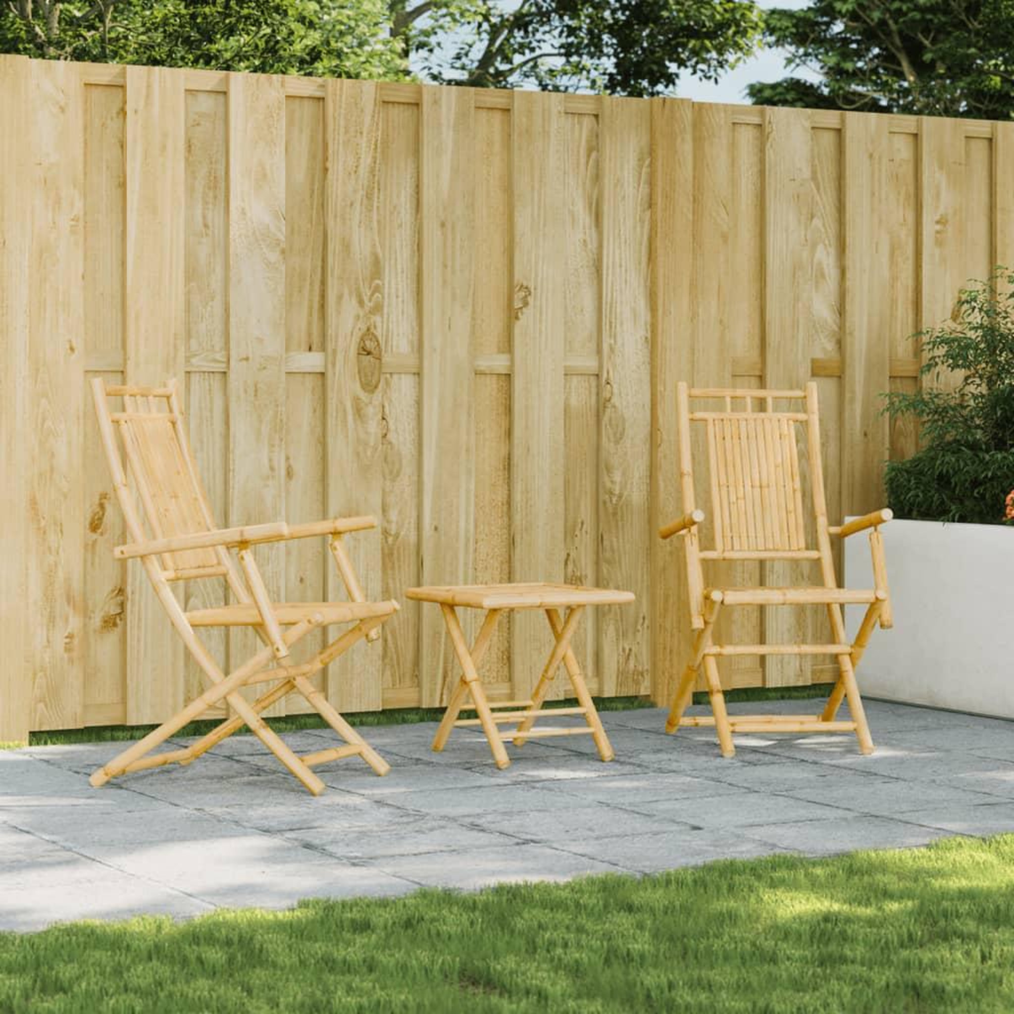 VIDAXL Chaises pliables de jardin lot de 2 53x66x99 cm bambou