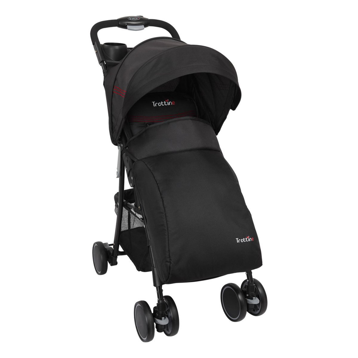 TROTTINE Poussette carolina tri lines noir rouge