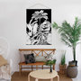 Voir la diapositive 2 : TOILINUX Toile murale imprimée palmier - 90 x 130 cm - Noir et blanc