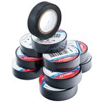 Geko Ruban adhésif noir 10 rouleaux 15mm x 10m Geco