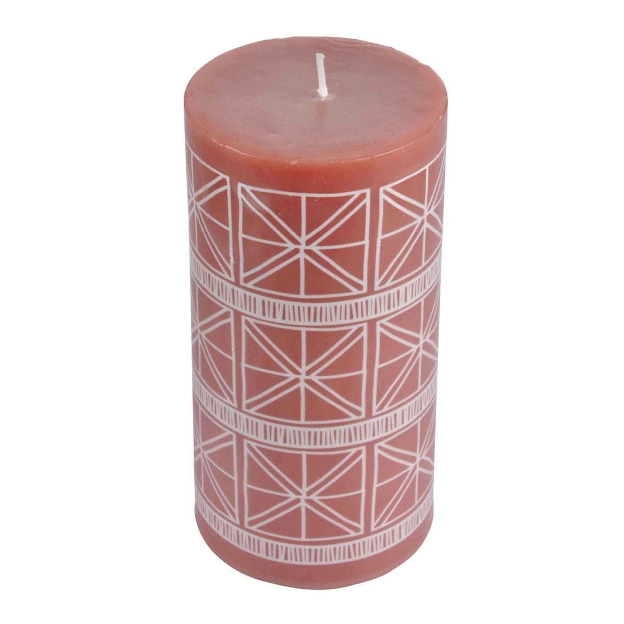 Douceur d'Intérieur Bougie Pilier Design  Ethnic Folk  14cm Terracotta