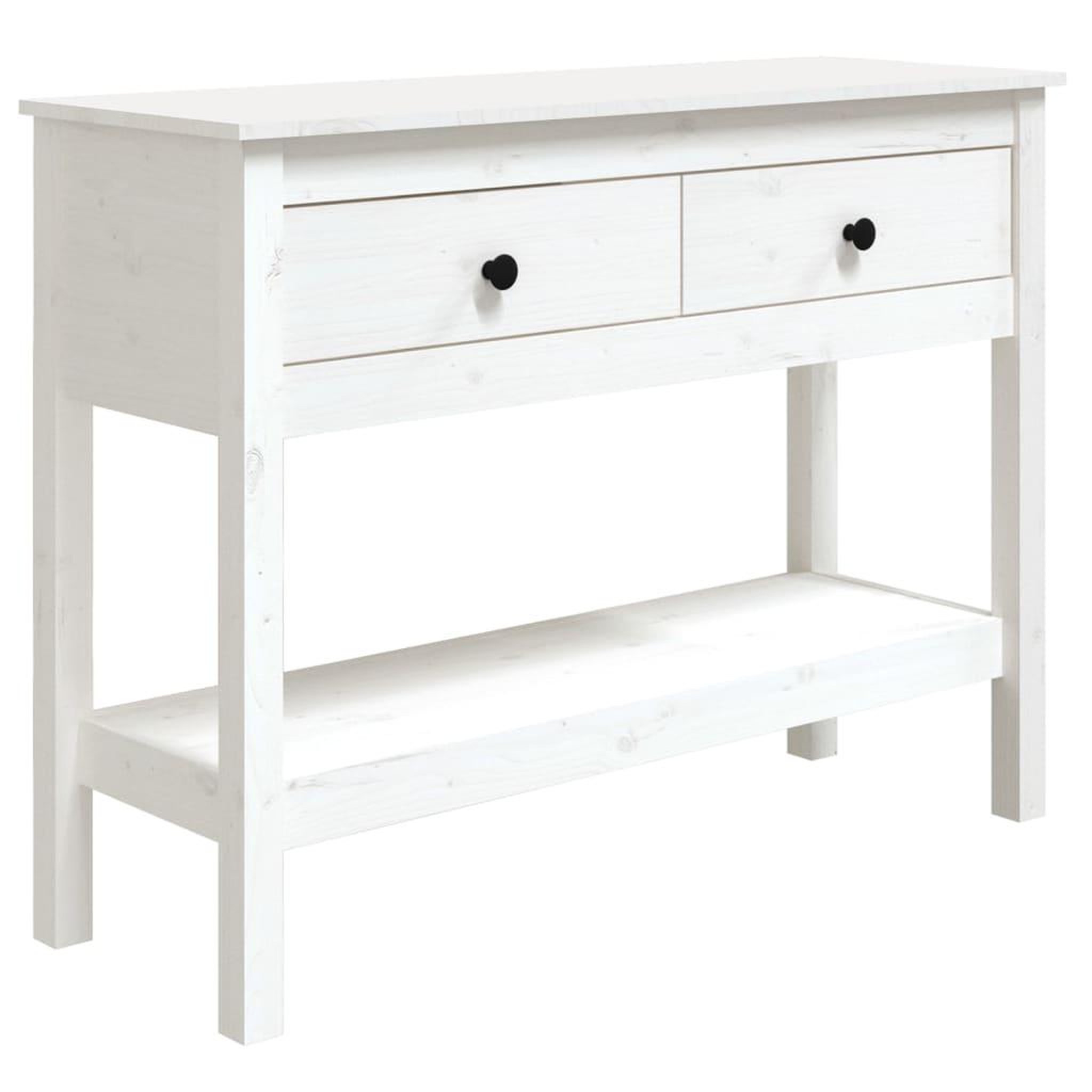 Voir la diapositive 2 : VIDAXL Table console Blanc 100x35x75 cm Bois massif de pin