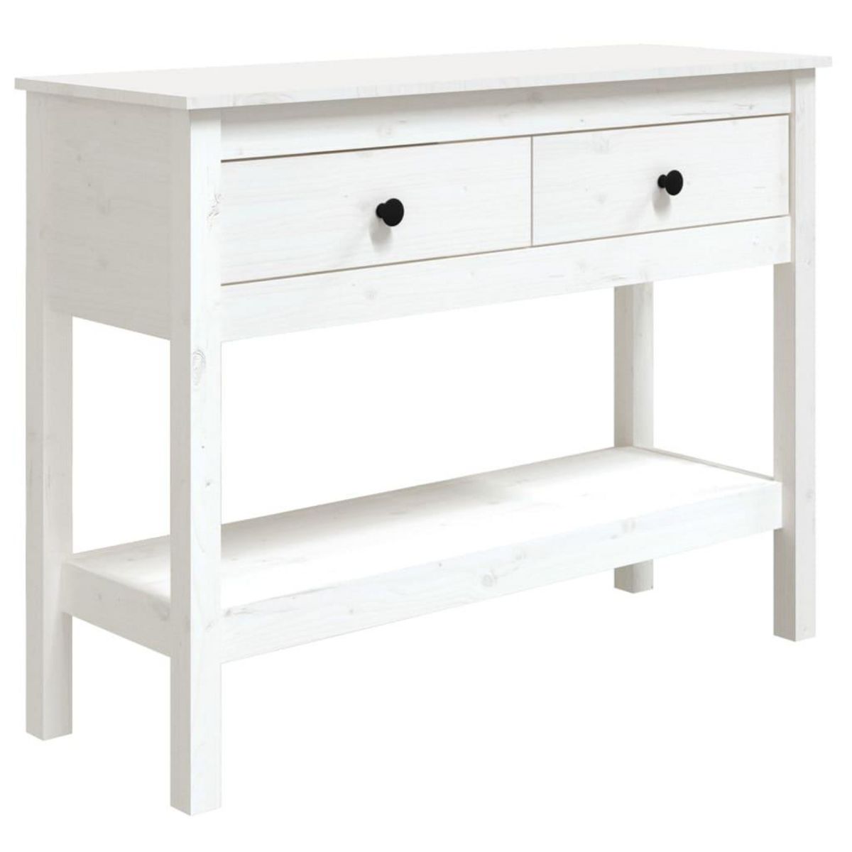 VIDAXL Table console Blanc 100x35x75 cm Bois massif de pin