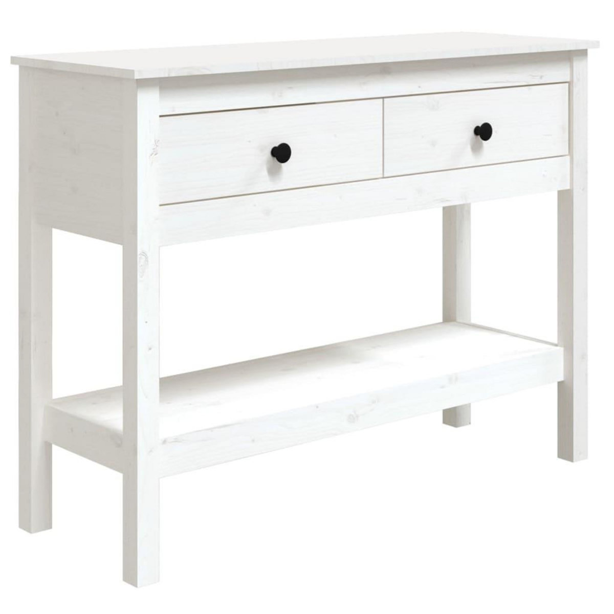 VIDAXL Table console Blanc 100x35x75 cm Bois massif de pin
