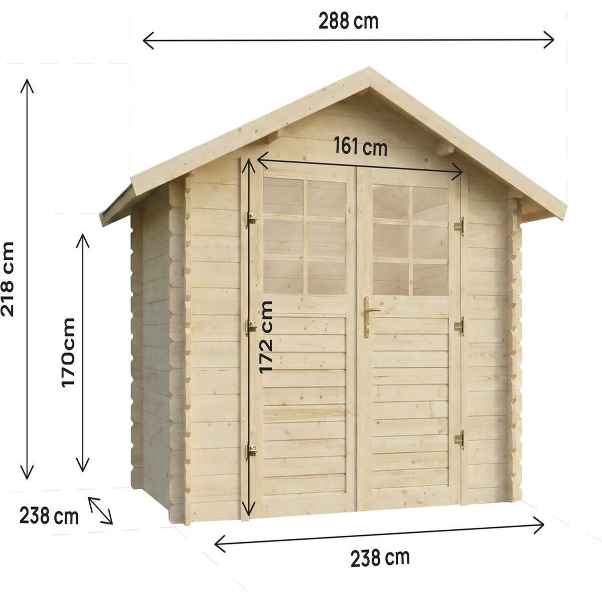 Voir la diapositive 3 : Habitat et Jardin Abri de jardin en bois  beaufort  - 6.94 m² -  287 x 241 cm - 28 mm