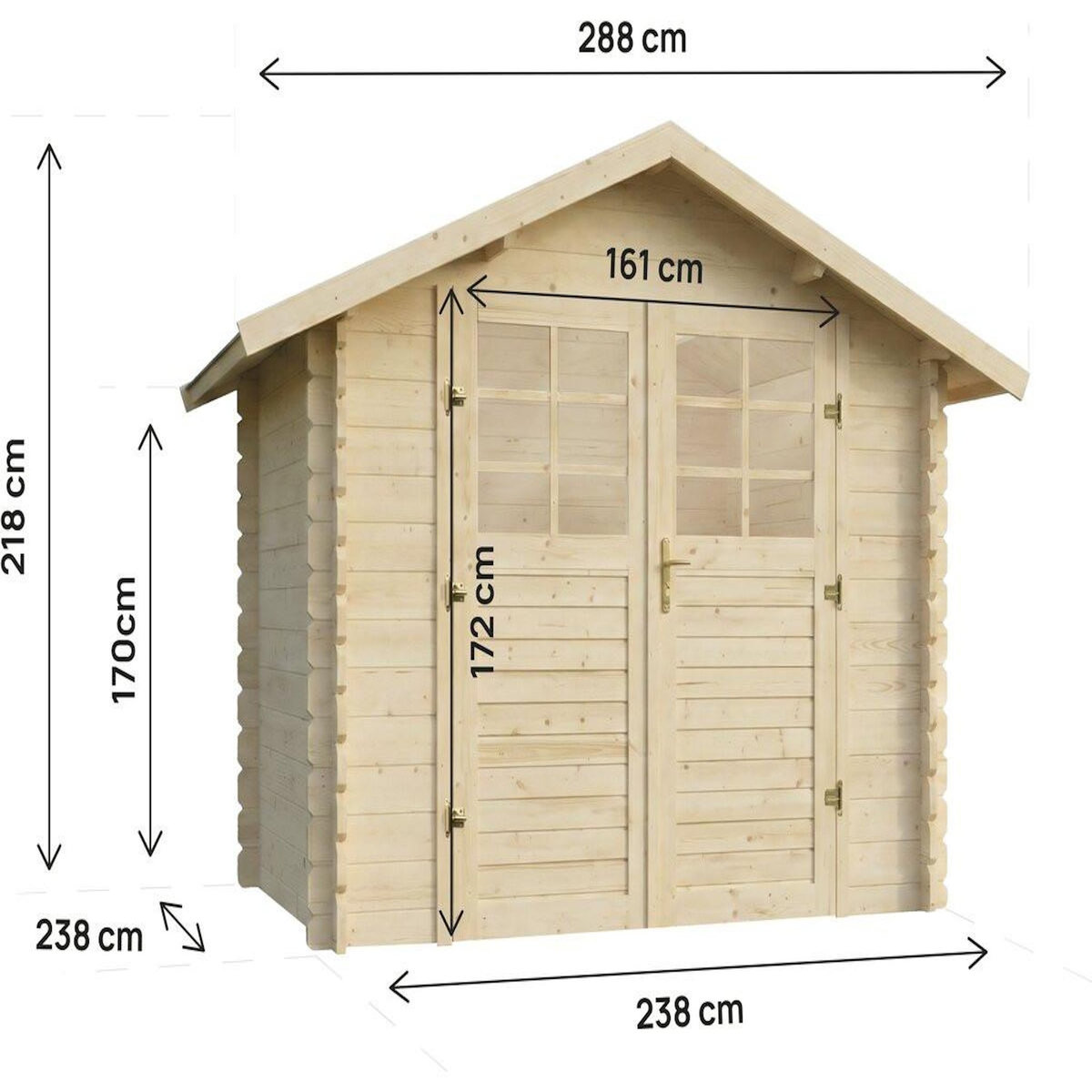 Habitat et Jardin Abri de jardin en bois  Beaufort  - 6.94 m² -  287 x 241 cm - 28 mm