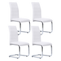Voir la diapositive 1 : ID MARKET Lot de 4 chaises MIA blanches pour salle à manger