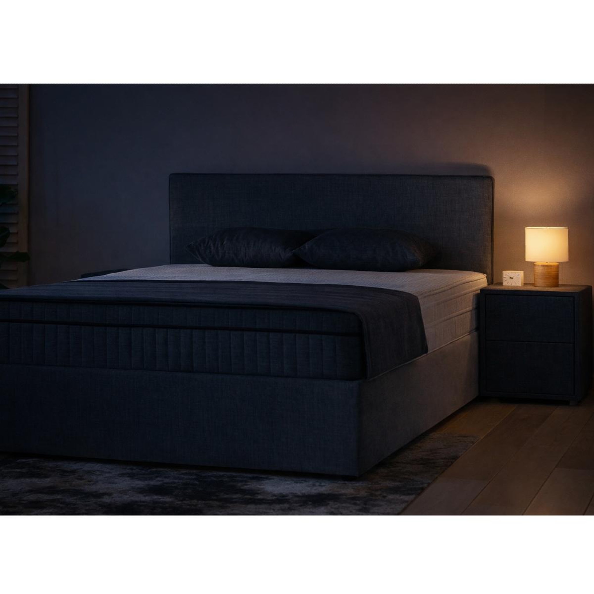 Voir la diapositive 4 : JLC KREATION Lit coffre 160cm en tissu alessandro sans matelas