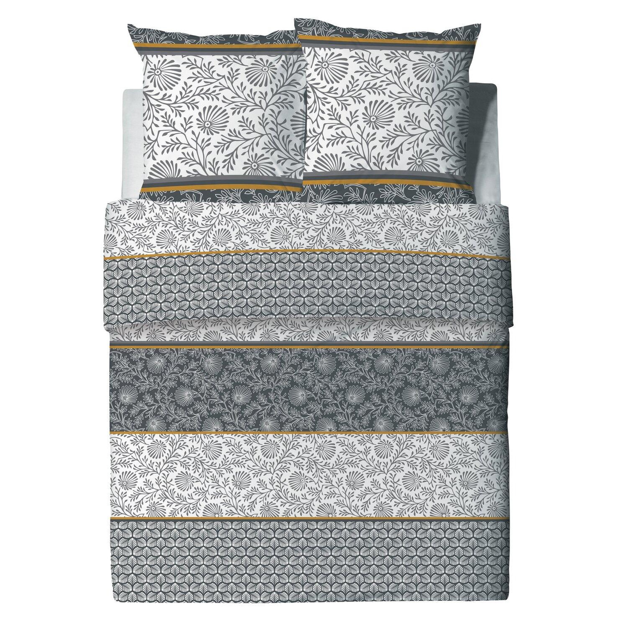 Voir la diapositive 2 : Les Ateliers du Linge Parure de couette 3pcs 240x220cm 100% coton 57 fils/cm2-vega gold